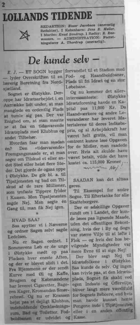 Lollands Tidende, 3. august 1954